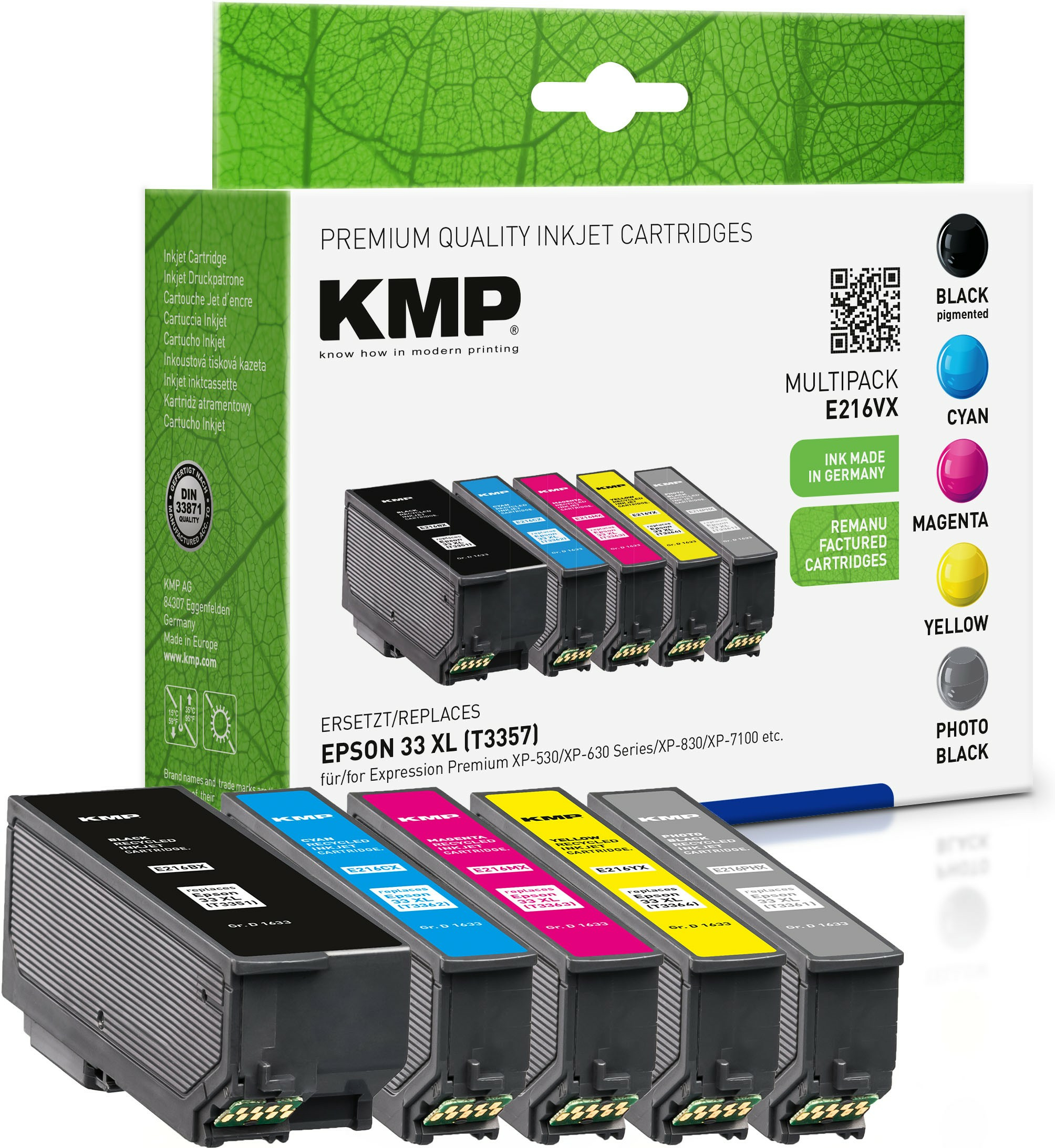 KMP Patrone Epson T3357 Multipack 400-650S. E216VX remanufacture