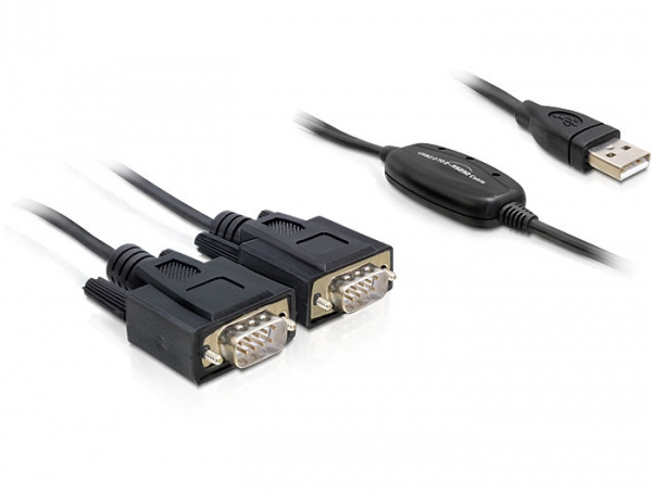 DELOCK USB Kabel A -> 2x D-Sub9 St/&shy;St 1.40m
