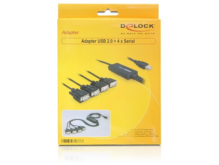 DELOCK USB Kabel A -> 4x D-Sub9 St/&shy;St 1.40m