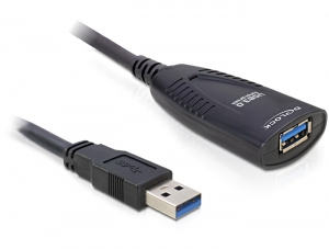 DELOCK USB3.0 Verl. A -> A St/&shy;Bu 5.00m aktiv