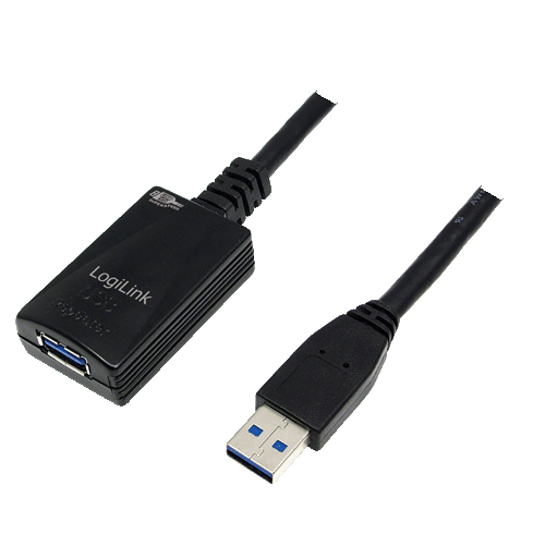 Logilink USB Kabel A -> A St/&shy;Bu 5.00m Verl. schwarz