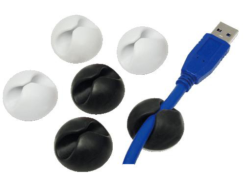 Logilink Kabelhalter schwarz/&shy;weiß 6 Stück