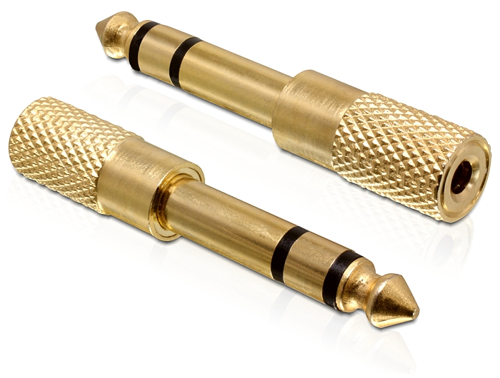 DELOCK Klinke Adapter 3,5mm -> 6,3mm Bu/&shy;St gold