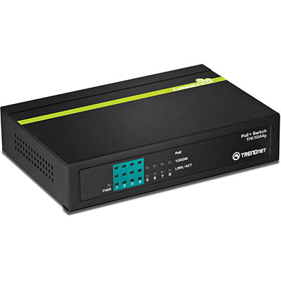 TRENDnet Switch 8-Port Gbit PoE+ 60W (4xNon-PoE) Metall
