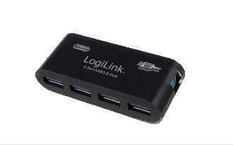 Logilink USB-HUB 4-Port 3.0 m. Netzteil schwarz