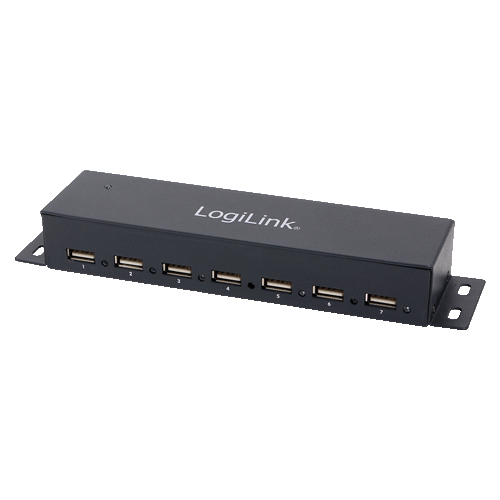 Logilink USB-HUB 7-Port metall LED-Anzeige m. Netzteil
