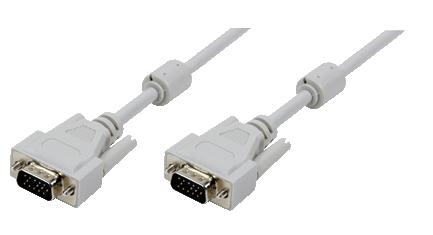 LogiLink VGA Cable 2x ST grey 2x Ferrit Core 5M
