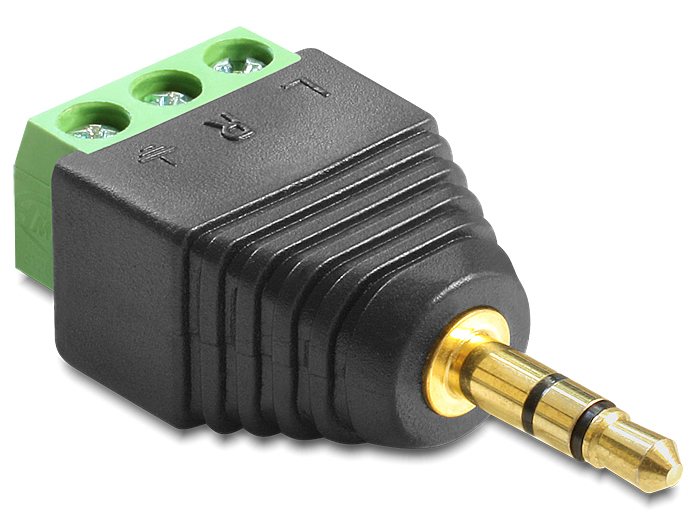 DELOCK Adapter Terminalblock 3Pin -> 3,5mm Klinke Stecker