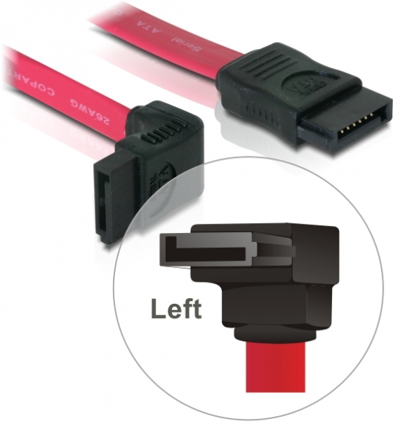 DELOCK SATA-Kabel SATA -> SATA up St/&shy;St 0.30m rot
