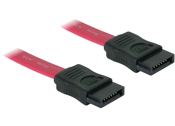 DELOCK SATA-Kabel SATA -> SATA St/&shy;St 0.30m rot