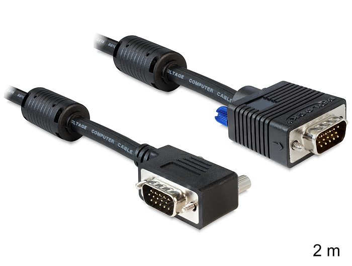 DELOCK VGA-Kabel D-Sub15 -> D-Sub15 St/&shy;St 2.00m sw 90