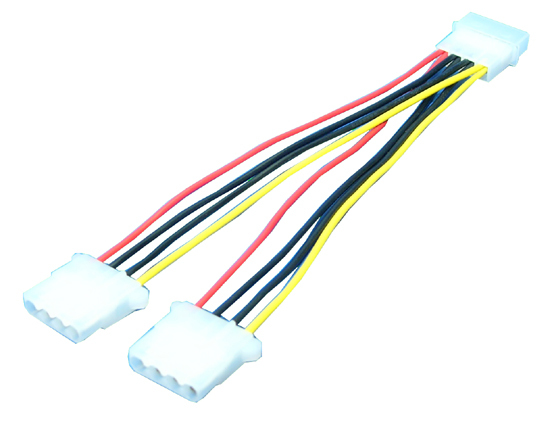 Logilink Power Cable, internal, 5,25" M - 2x5,25" F, 0,20M