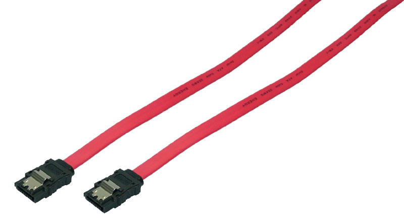Logilink S-ATA Cable with latch, 2x male, red, 0,50M