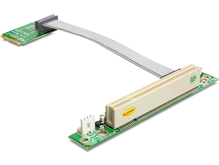 DELOCK Riser Card MiniPCIe -> 2x PCI 32Bit Slots 13cm