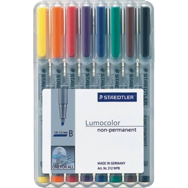 STAEDTLER Folienstift Lumocolor B nonperm 8St