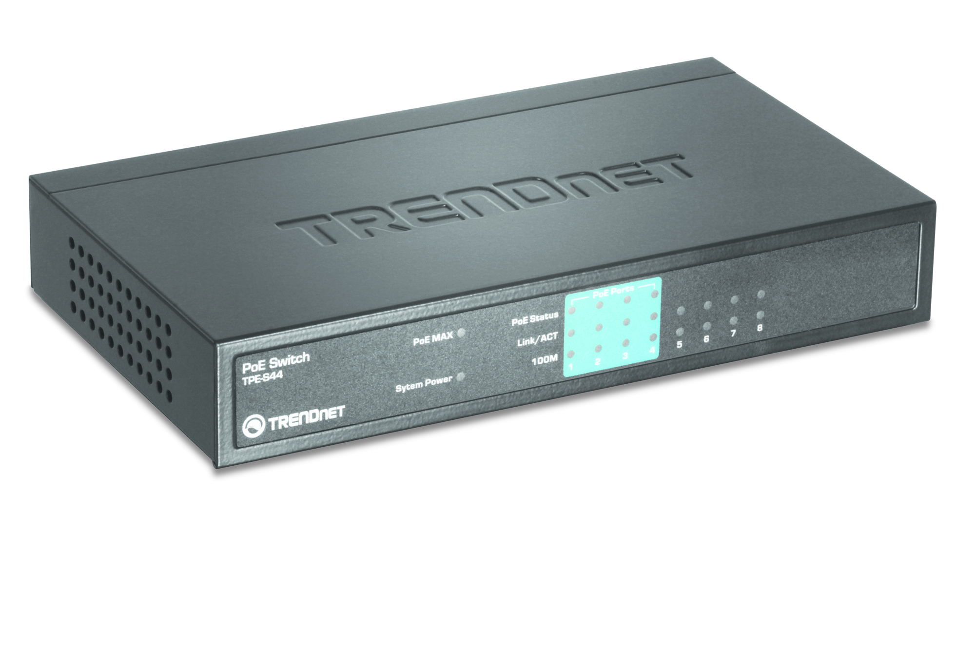 TRENDnet Switch 8-Port 10/&shy;100Mbps PoE 30W(4xNon-PoE)Metall