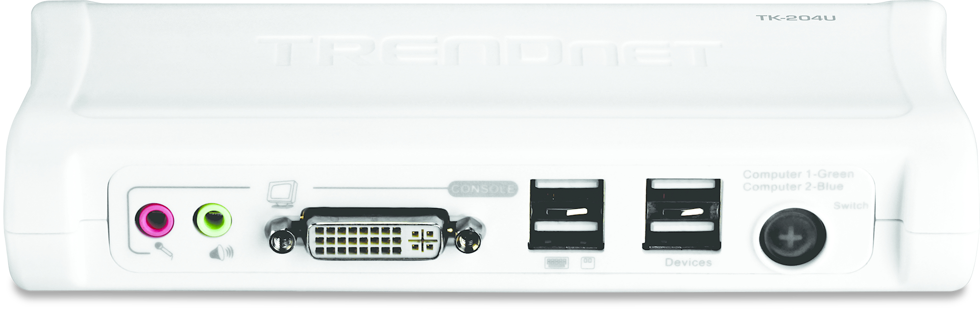 TRENDnet KVM Switch 2-Port DVI/­USB/­Audio mit Kabeln TRENDnet KVM Switch 2-Port DVI/­USB/­Audio mit Kabeln
