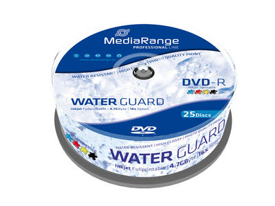 MediaRange DVD-R DVD 4,7GB 25pcs Cake 16x Waterguard Print