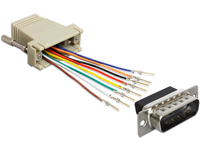 DELOCK Adapter D-Sub15 -> RJ45 St/&shy;Bu Montagesatz