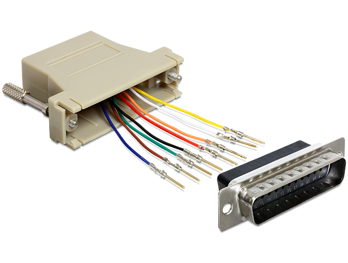 DELOCK Adapter D-Sub25 -> RJ45 St/&shy;Bu Montagesatz