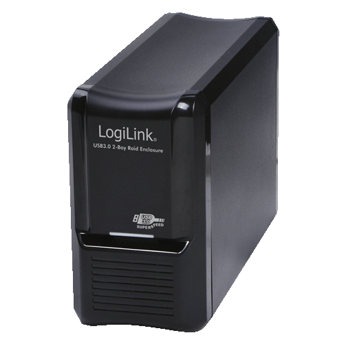 Logilink Geh. 8.9cm (3,5") USB 3.0/&shy;2-Bay Raid black Alu