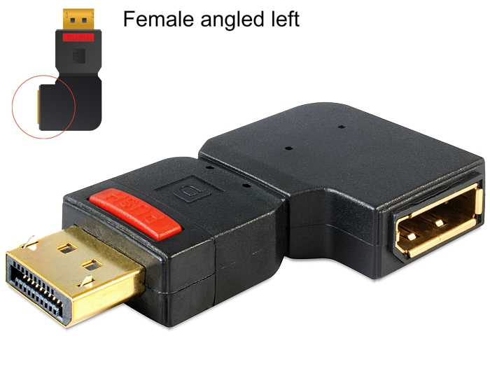 Adapter Delock Displayport -> Displayport St/&shy;Bu gew. links