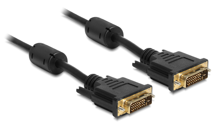 DELOCK DVI Kabel DVI(24+1) -> DVI(24+1) St/&shy;St 2.00m Gold