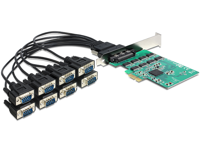DELOCK PCI Expr Card 8x D-Sub9 RS-232 ext +LowProfile