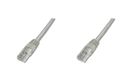 DIGITUS Patchkabel Cat5e U/&shy;UTP 2xRJ45  3,0m CCA grau Hebels. Pol