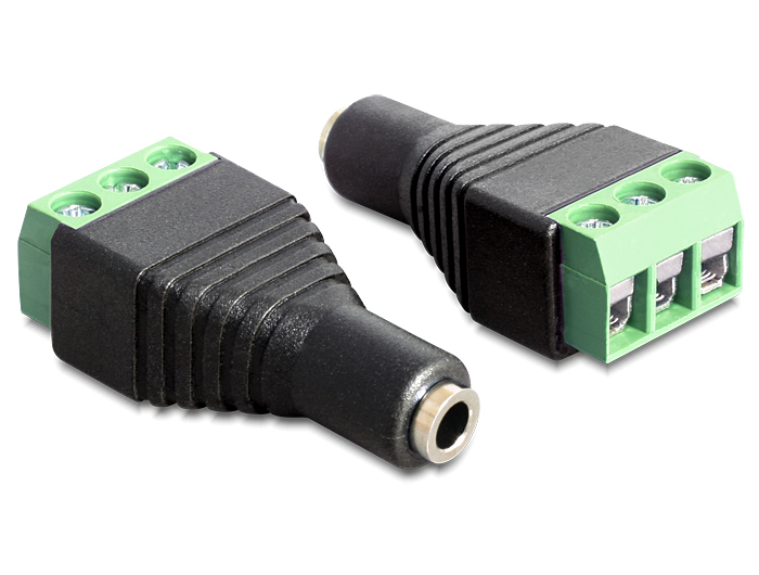 DELOCK Adapter Terminalblock 3Pin -> 3,5mm Klinke Buchse