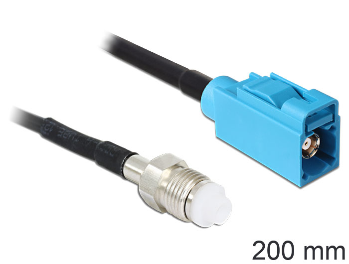 DELOCK HF Kabel FME -> FAKRA Z Bu/&shy;Bu 0.20m