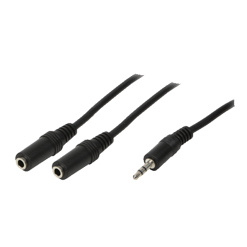 Logilink AudioVerl. 1x 3,5mm -> 2x 3,5mm St/&shy;Bu  0.20m bk