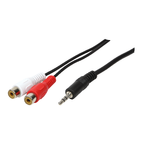 Logilink Audiokabel 1x 3,5mm -> 2x Cinch St/&shy;Bu  0.20m bk