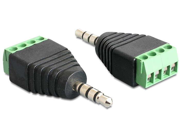 DELOCK Adapter Terminalblock 4Pin -> 3,5mm Klinke Stecker DELOCK Adapter Terminalblock 4Pin -> 3,5mm Klinke Stecker