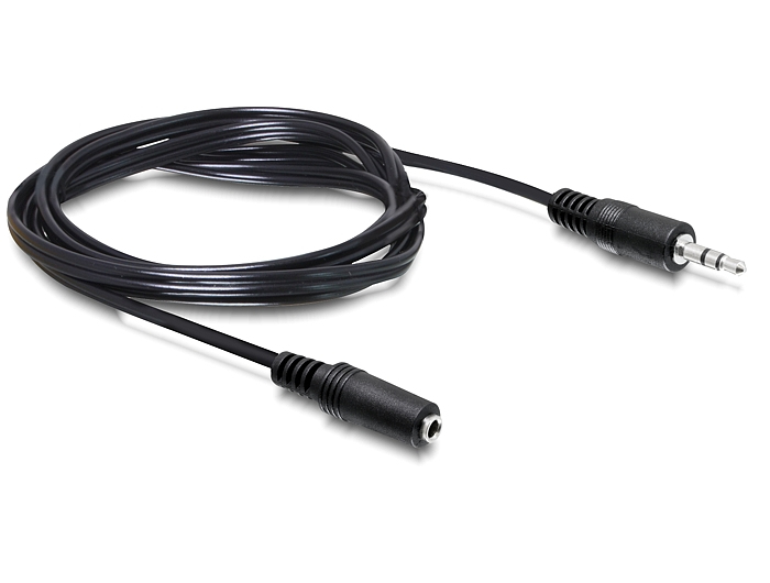 DELOCK Klinkekabel 3,5mm -> 3,5mm St/&shy;Bu 3.00m schwarz