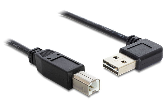 DELOCK Easy USB Kabel A 90° -> B St/&shy;St 2.00m schwarz