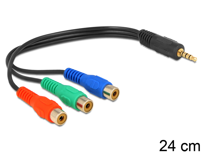 DELOCK Videokabel 1x 3,5mm Klinke -> 3x Cinch St/&shy;Bu 0