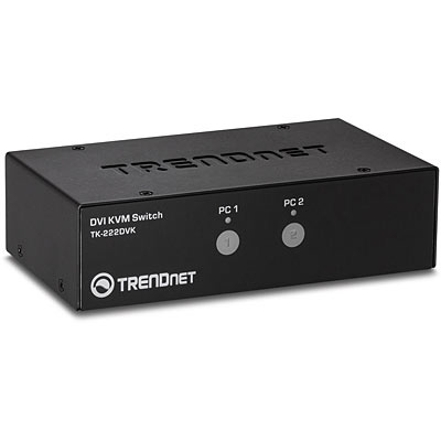 TRENDnet KVM Switch 2-Port DVI/&shy;USB/&shy;Audio mit Kabeln