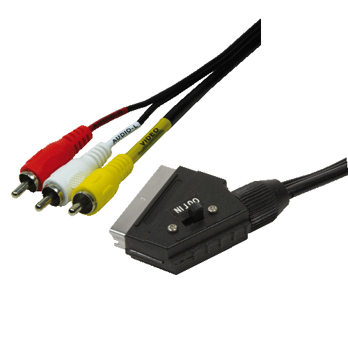 Logilink Scart RCA Kabel 1x Scart ST 3x RCA ST 2,0m