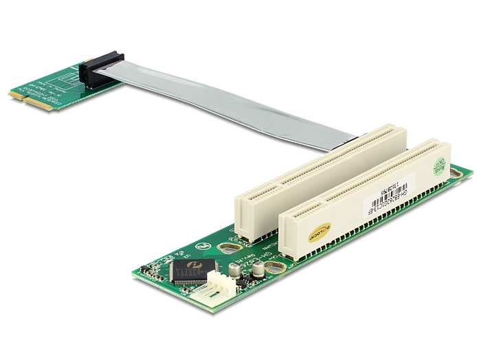 DELOCK Riser Card MiniPCIe -> 2x PCI 32bit Slots 13cm Kab