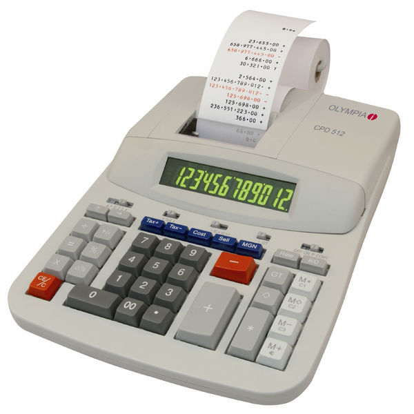 Olympia Tischrechner CPD 512 +Drucker weiss