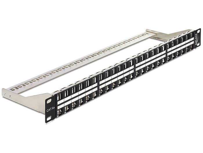 DELOCK 19 Keystone Patchpanel 48 Port 1 HE schwarz