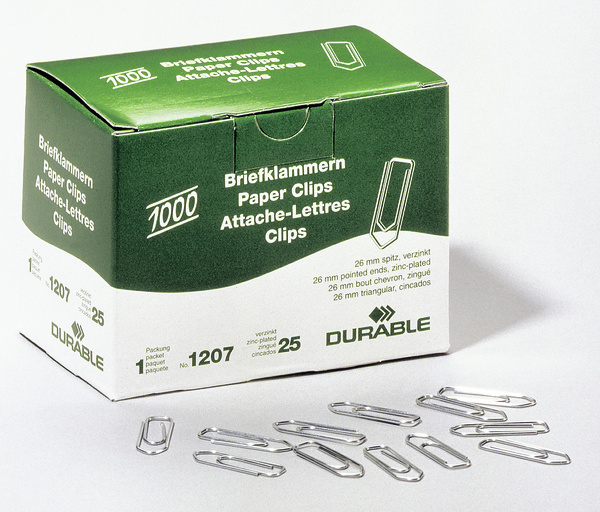 DURABLE Briefklammern 26 mm 1000 Stück verzinkt