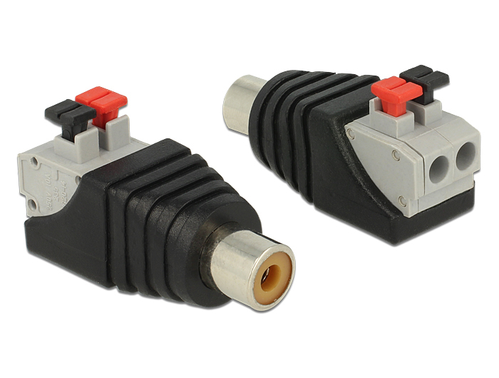 DELOCK Adapter Terminalblock 2Pin -> Cinch Buchse Drucktaste DELOCK Adapter Terminalblock 2Pin -> Cinch Buchse Drucktaste