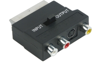 Schwaiger Scart-Adapter IN/­OUT schaltbar Schwarz Schwaiger Scart-Adapter IN/­OUT schaltbar Schwarz