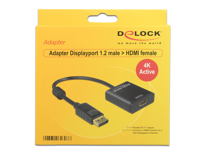 DELOCK Displayport Adapter DP -> HDMI St/&shy;Bu 4K Aktiv