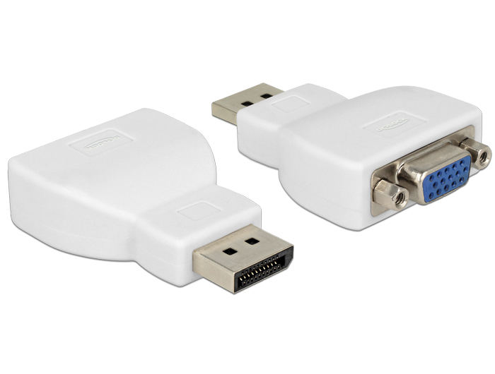 DELOCK Displayport Adapter DP -> D-Sub15 St/&shy;Bu weiß