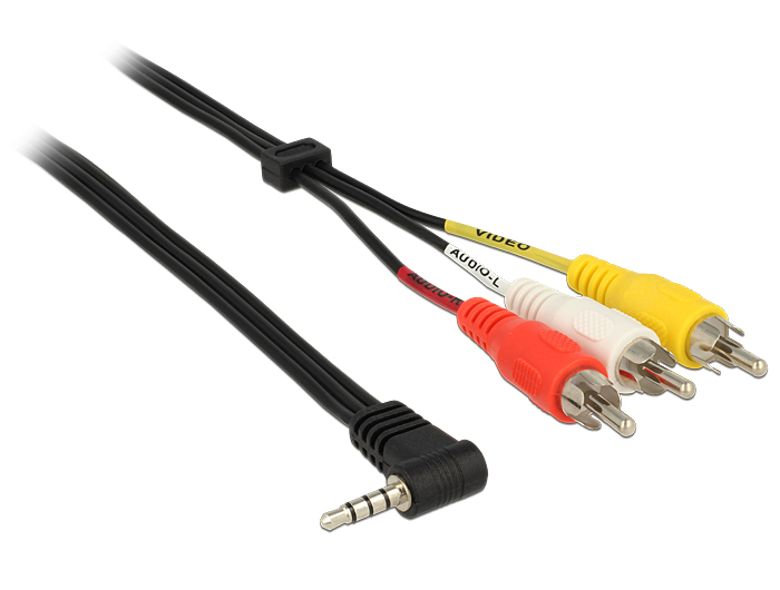 DELOCK Klinkekabel 3,5mm 90° -> 3x Cinch St/&shy;St 1.50m