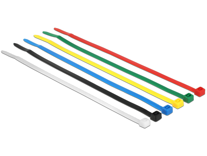 DELOCK Kabelbinder 200mm 100Stk farbig