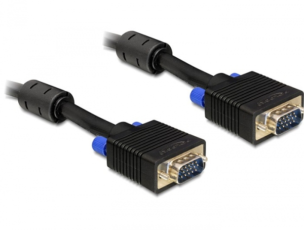 DELOCK VGA-Kabel D-Sub15 -> D-Sub15 St/&shy;St 10.00m schw